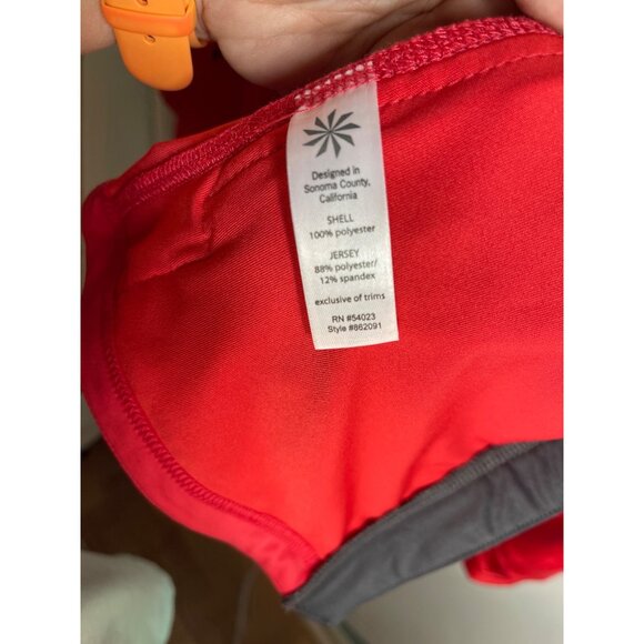 Athleta Red Full-Zip Womens Performance Jacket W/ Thumbholes & Back Reflective D - Picture 10 of 11